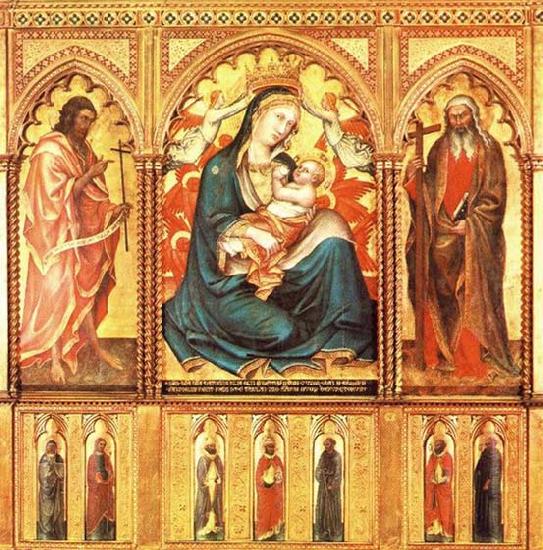 Taddeo di Bartolo Virgin and Child with St John the Baptist and St Andrew oil painting image